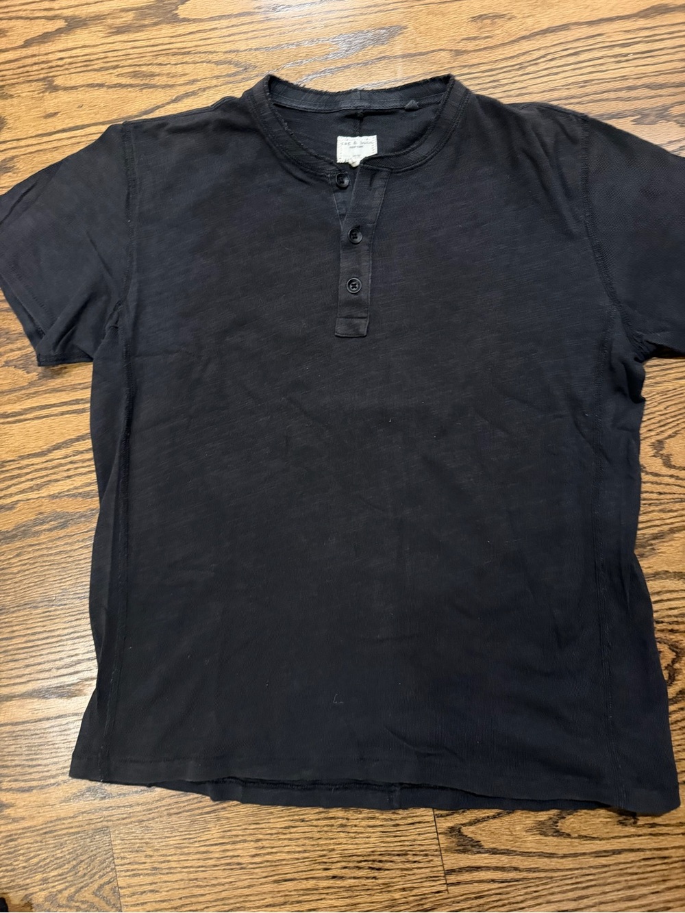 rag & bone Black Short-Sleeve Henley Tee